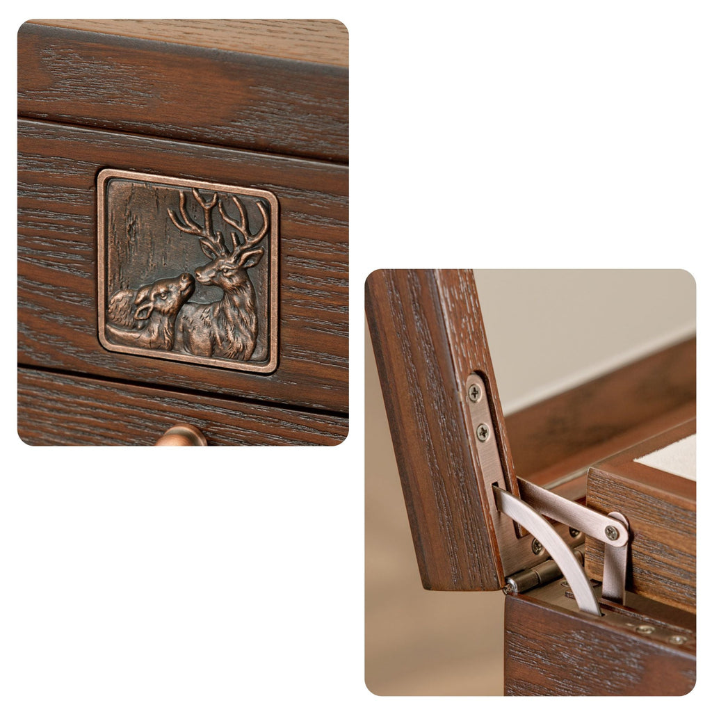 Coffret 4 niveaux avec miroir & motif cerf - Cléophée Paris