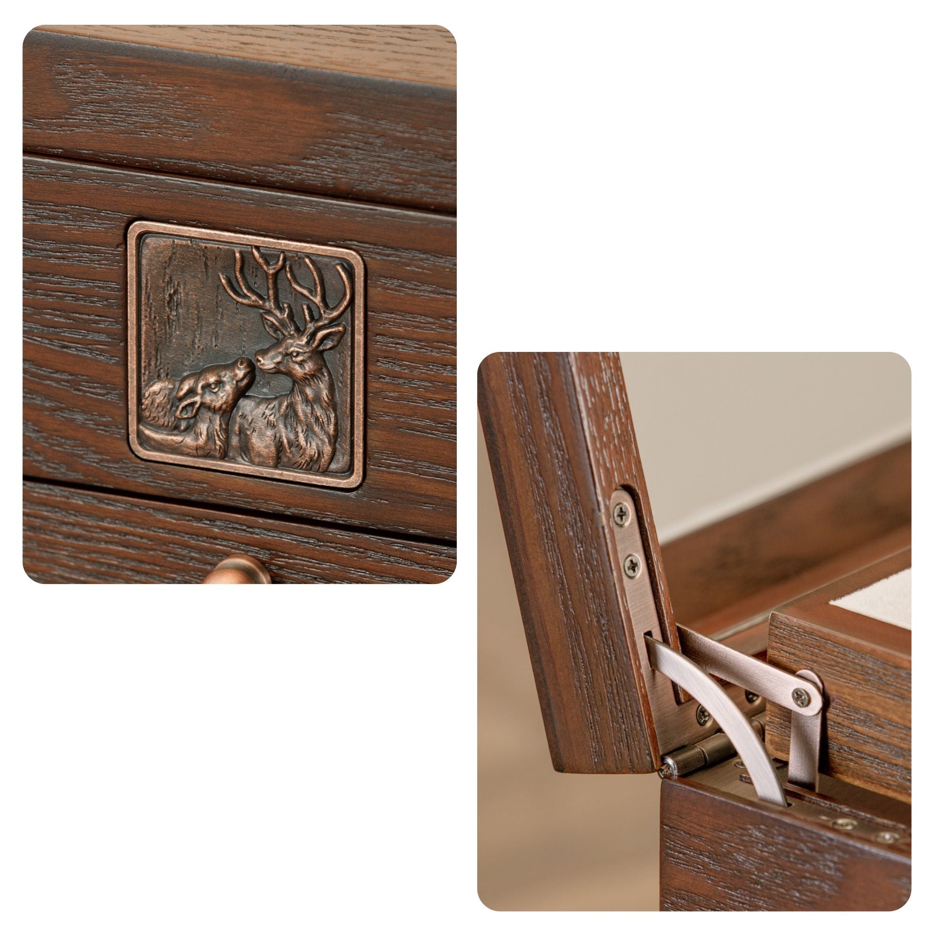 Coffret 4 niveaux avec miroir & motif cerf - Cléophée Paris