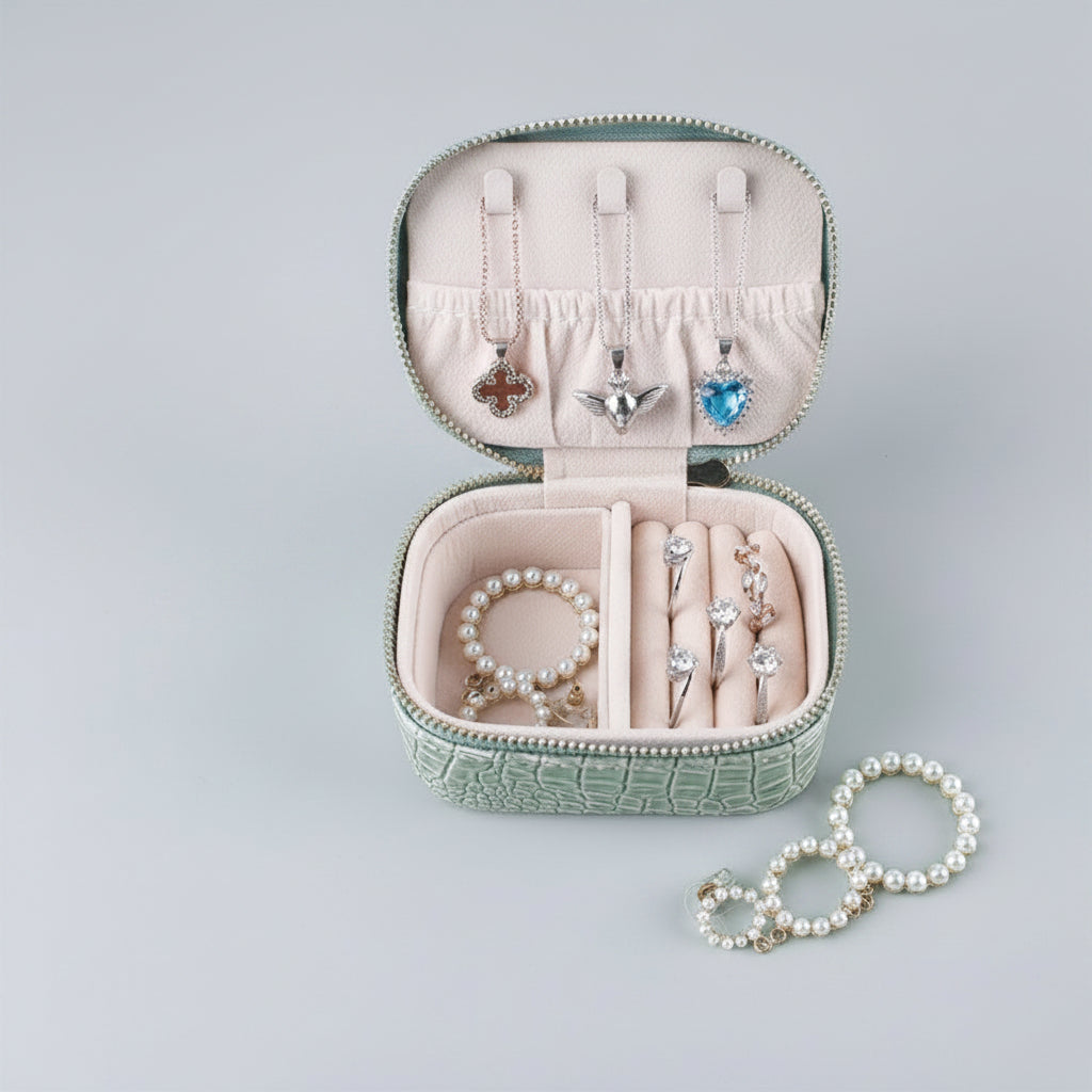 Coffret à Bijoux de Voyage Élégant – Format Compact en Cuir PU - Cléophée Paris