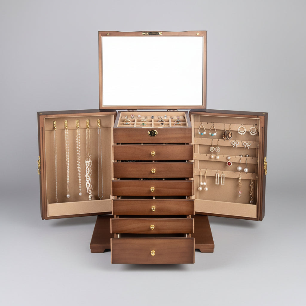 Coffret à bijoux en bois coloris marron – Cléophée Paris