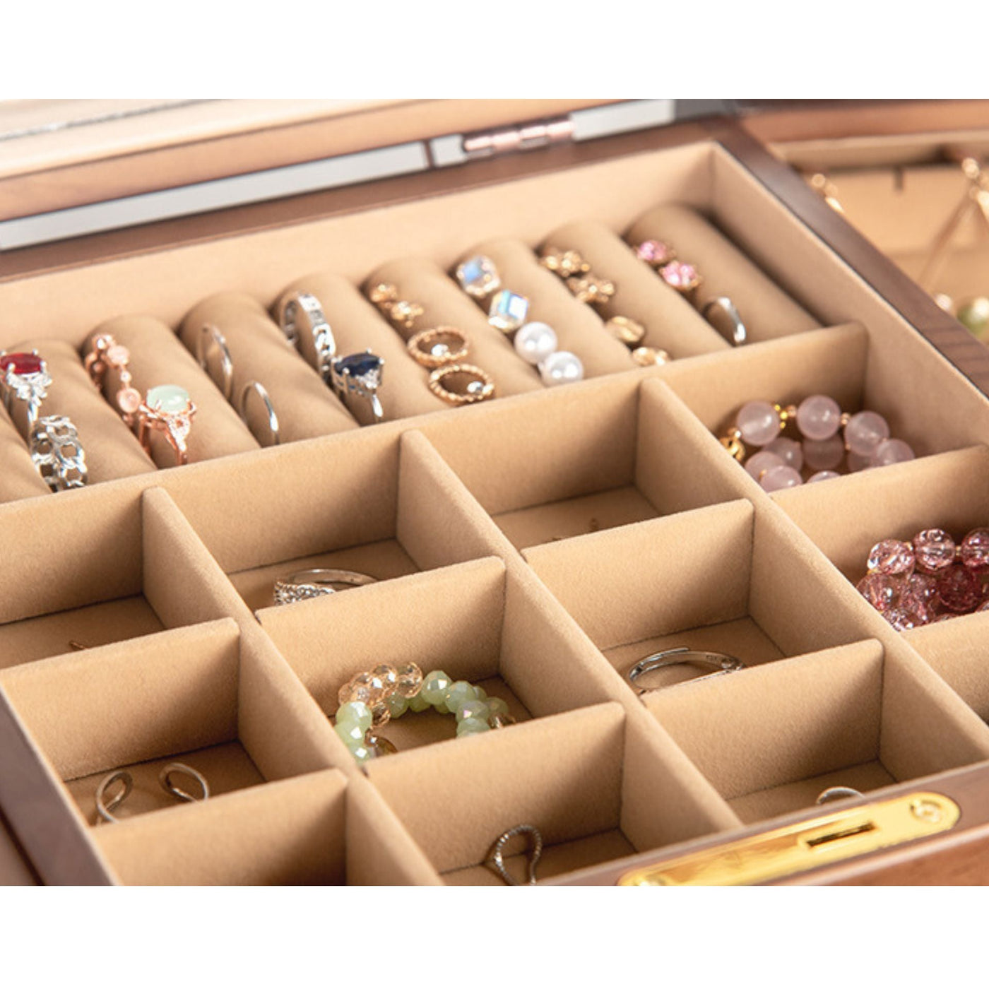 Coffret à bijoux 7 niveaux avec miroir, idée cadeau femme – Cléophée Paris