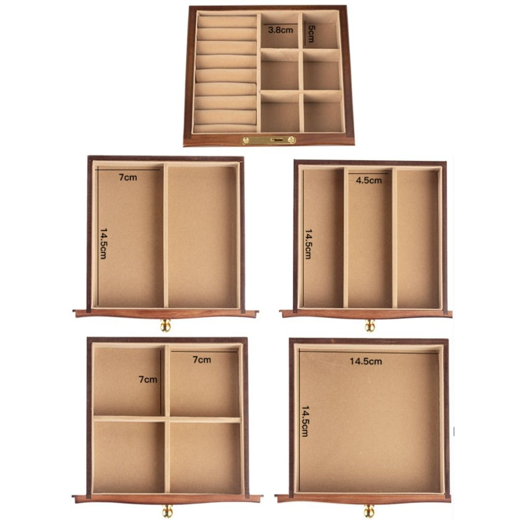 Coffret à Bijoux en Bois MDF avec Miroir et Serrure – 5 Niveaux - Cléophée Paris