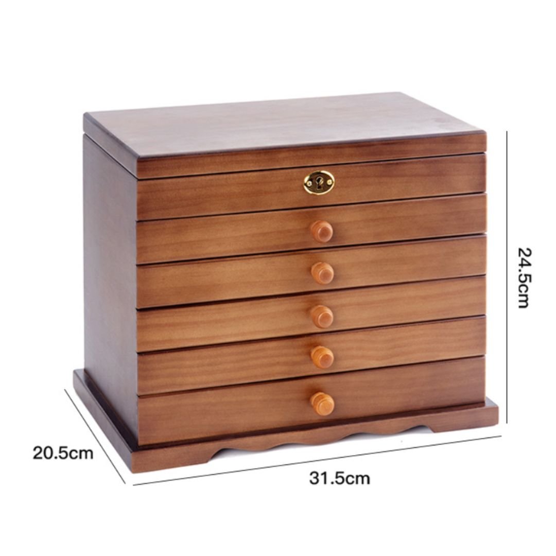 Coffret à bijoux en bois – miroir intégré et serrure - Cléophée Paris