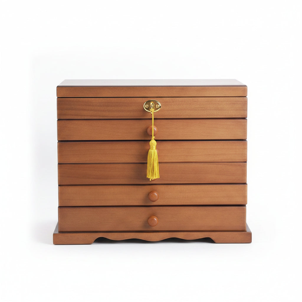 Coffret à bijoux en bois – miroir intégré et serrure - Cléophée Paris