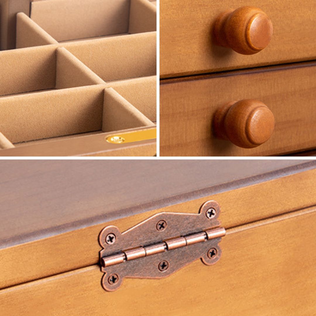 Coffret à bijoux en bois – miroir intégré et serrure - Cléophée Paris