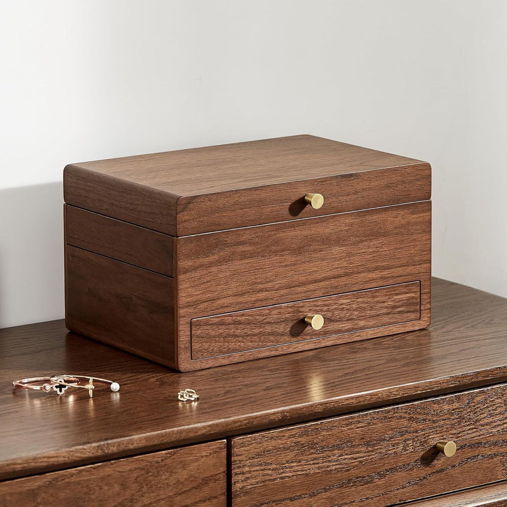 Coffret à bijoux en bois – velours intérieur et miroir - Cléophée Paris