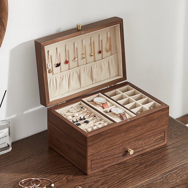 Coffret à bijoux en bois – velours intérieur et miroir - Cléophée Paris