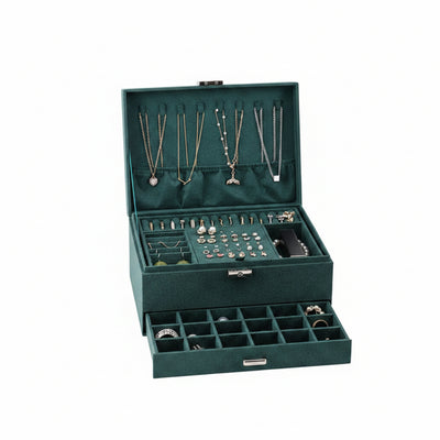 Coffret à bijoux en velours – multi - niveaux verrouillable - Cléophée Paris