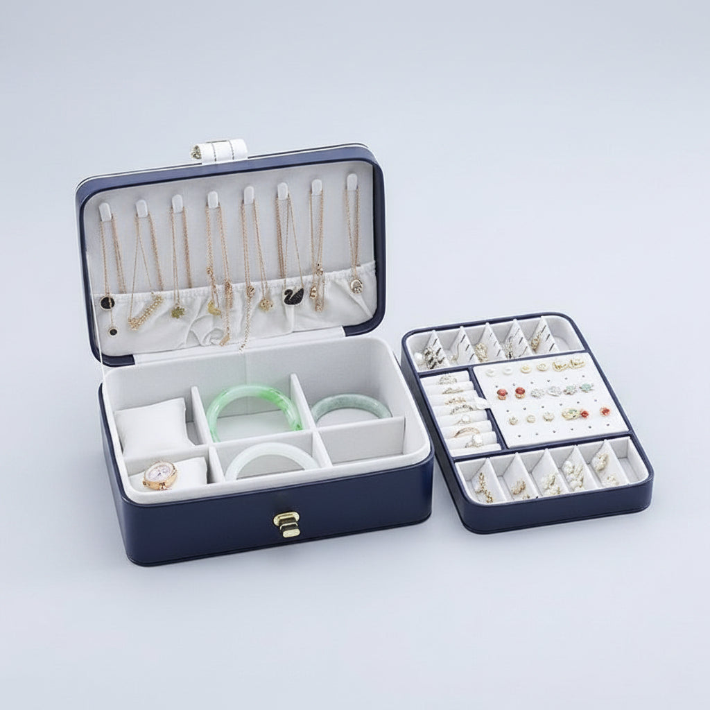 Coffret à Bijoux Parisienne – Double Niveau & Serrure de Sécurité - Cléophée Paris