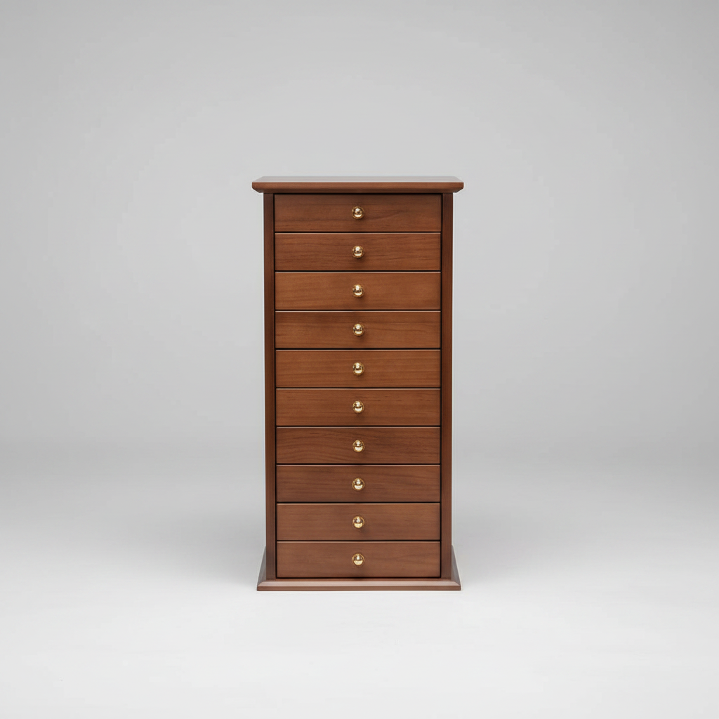 Coffret à Bijoux XL en Bois Massif – 10 Tiroirs - Cléophée Paris