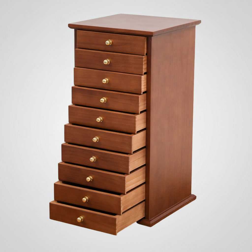 Coffret à Bijoux XL en Bois Massif – 10 Tiroirs - Cléophée Paris