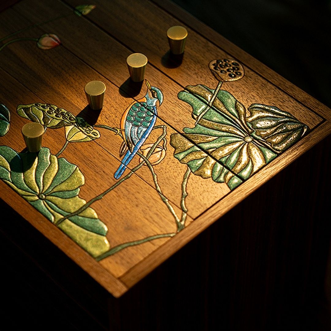 Coffret bois décor peint – 4 tiroirs - Cléophée Paris