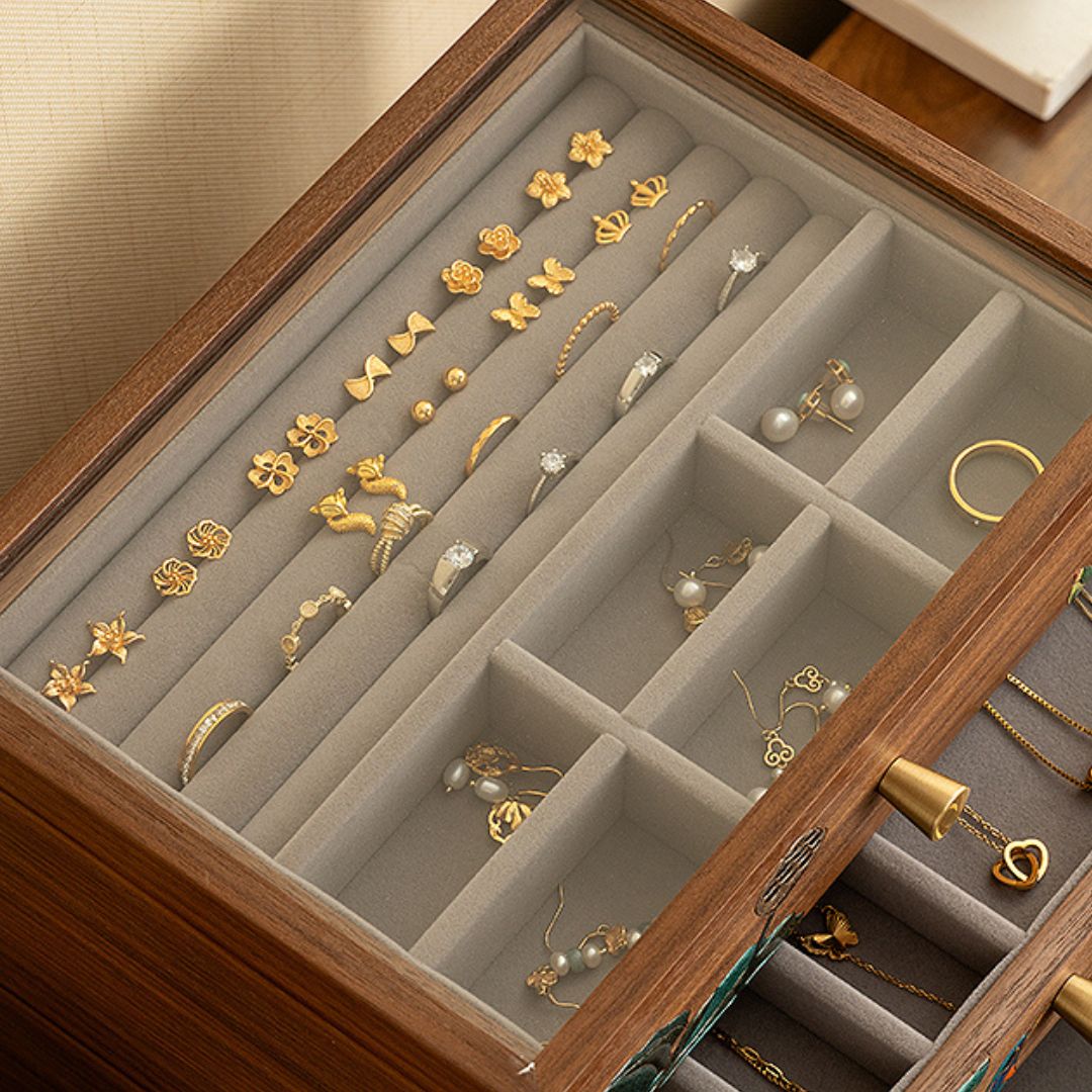 Coffret bois décor peint – 4 tiroirs - Cléophée Paris
