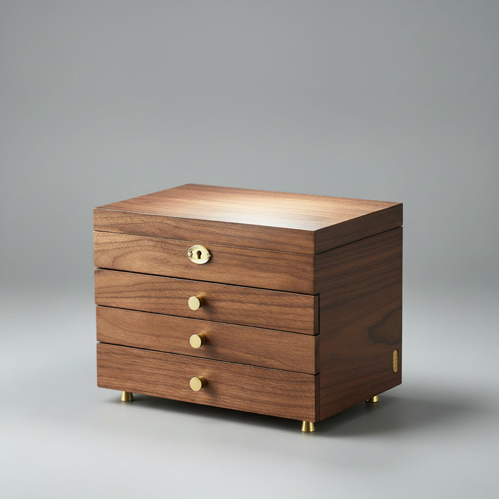 Coffret en Bois Sculpté – Édition Royale à 4 Niveaux - Cléophée Paris