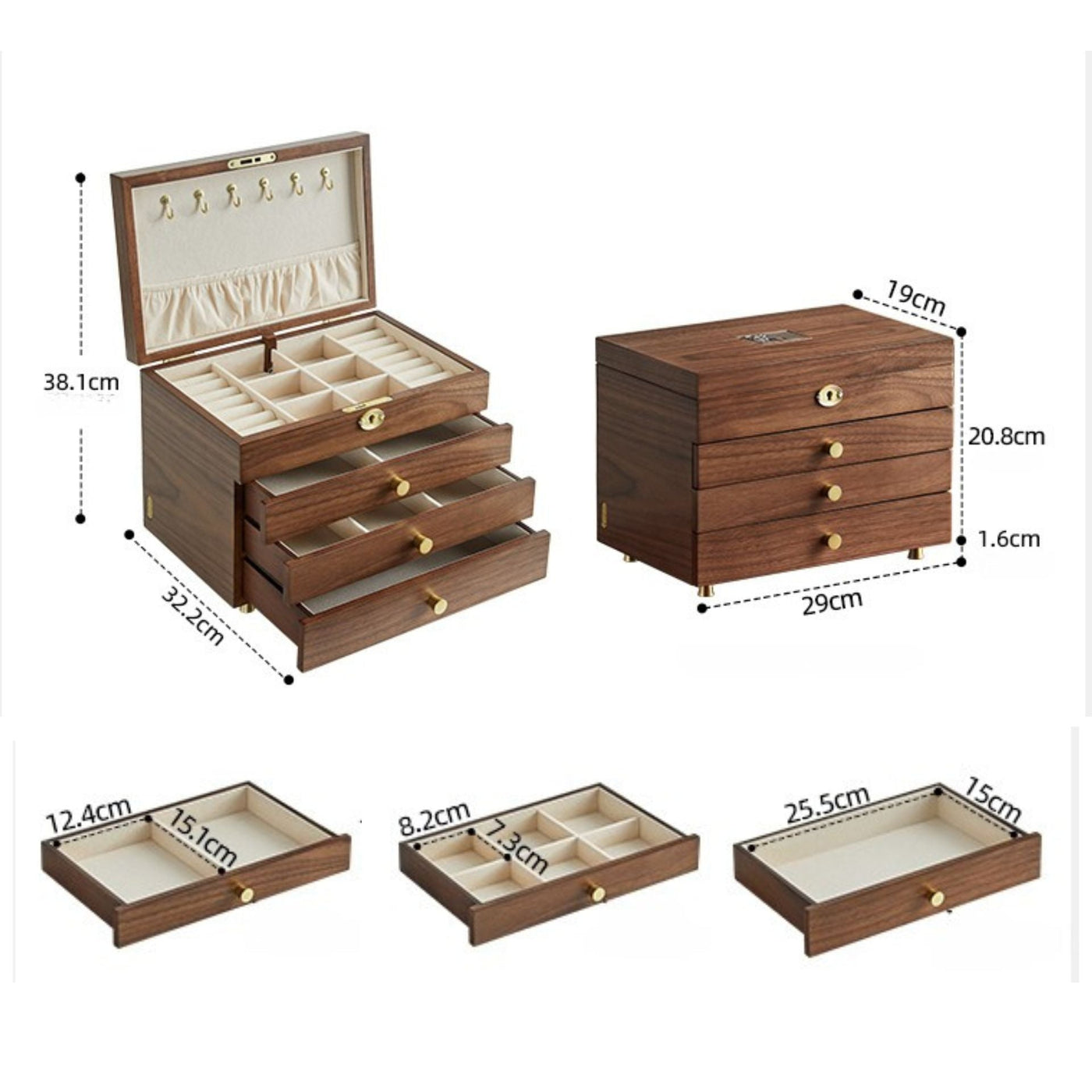 Coffret en Bois Sculpté – Édition Royale à 4 Niveaux - Cléophée Paris