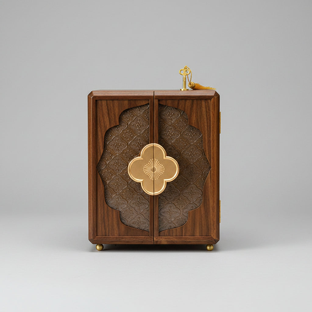 Coffret Oriental en Bois – 5 Tiroirs & Portes Latérales Verrouillables - Cléophée Paris