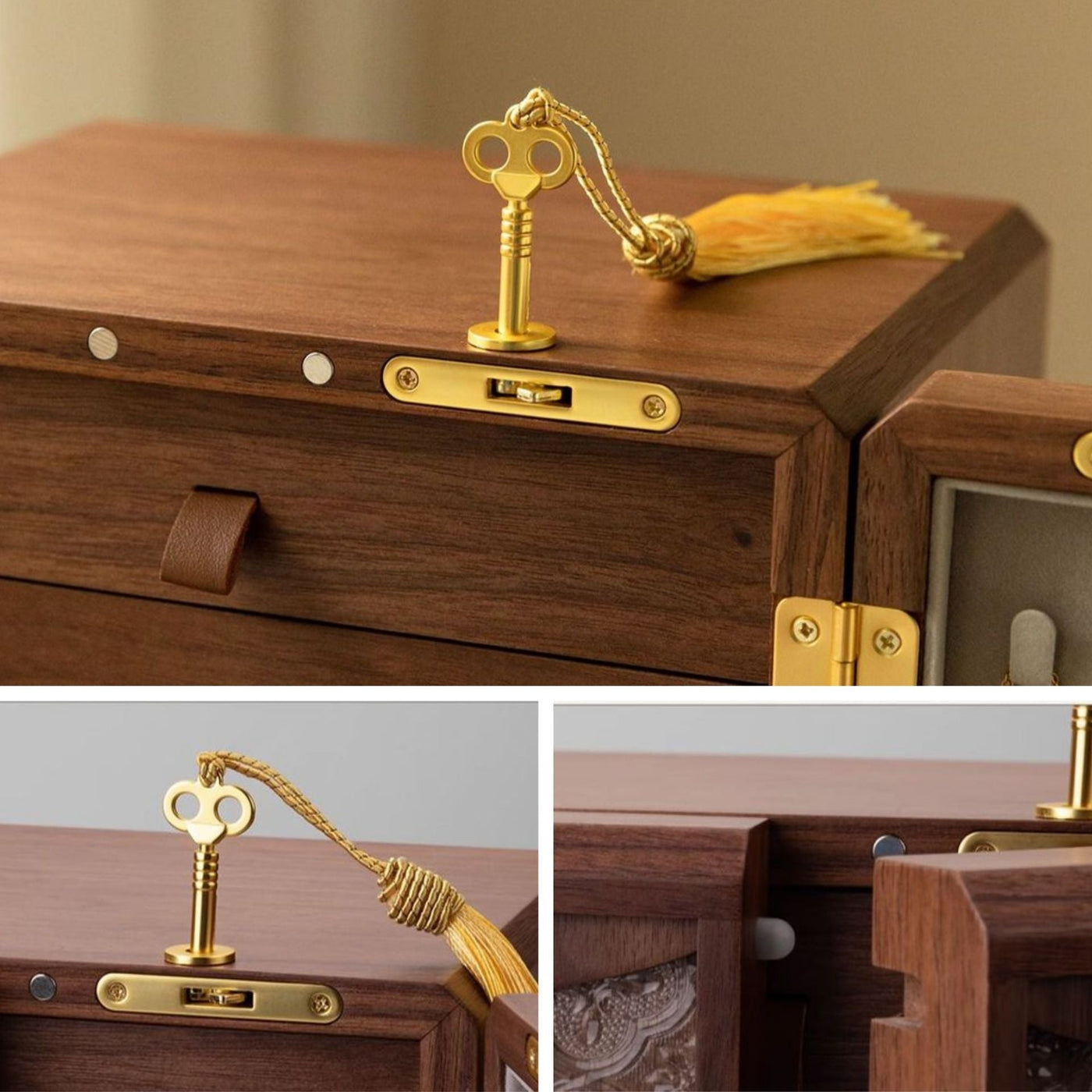 Coffret Oriental en Bois – 5 Tiroirs & Portes Latérales Verrouillables - Cléophée Paris
