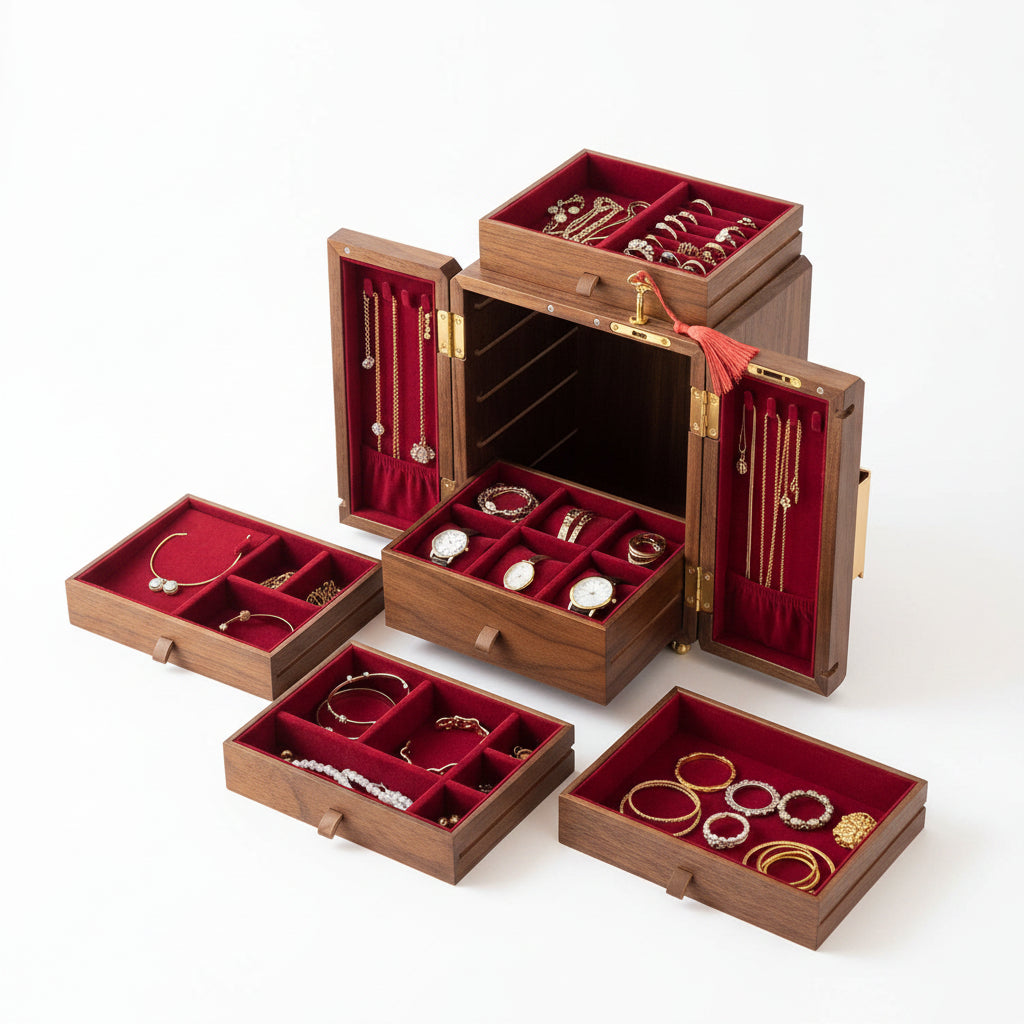 Coffret thème mariage asie – 5 tiroirs & porte verrouillable - Cléophée Paris