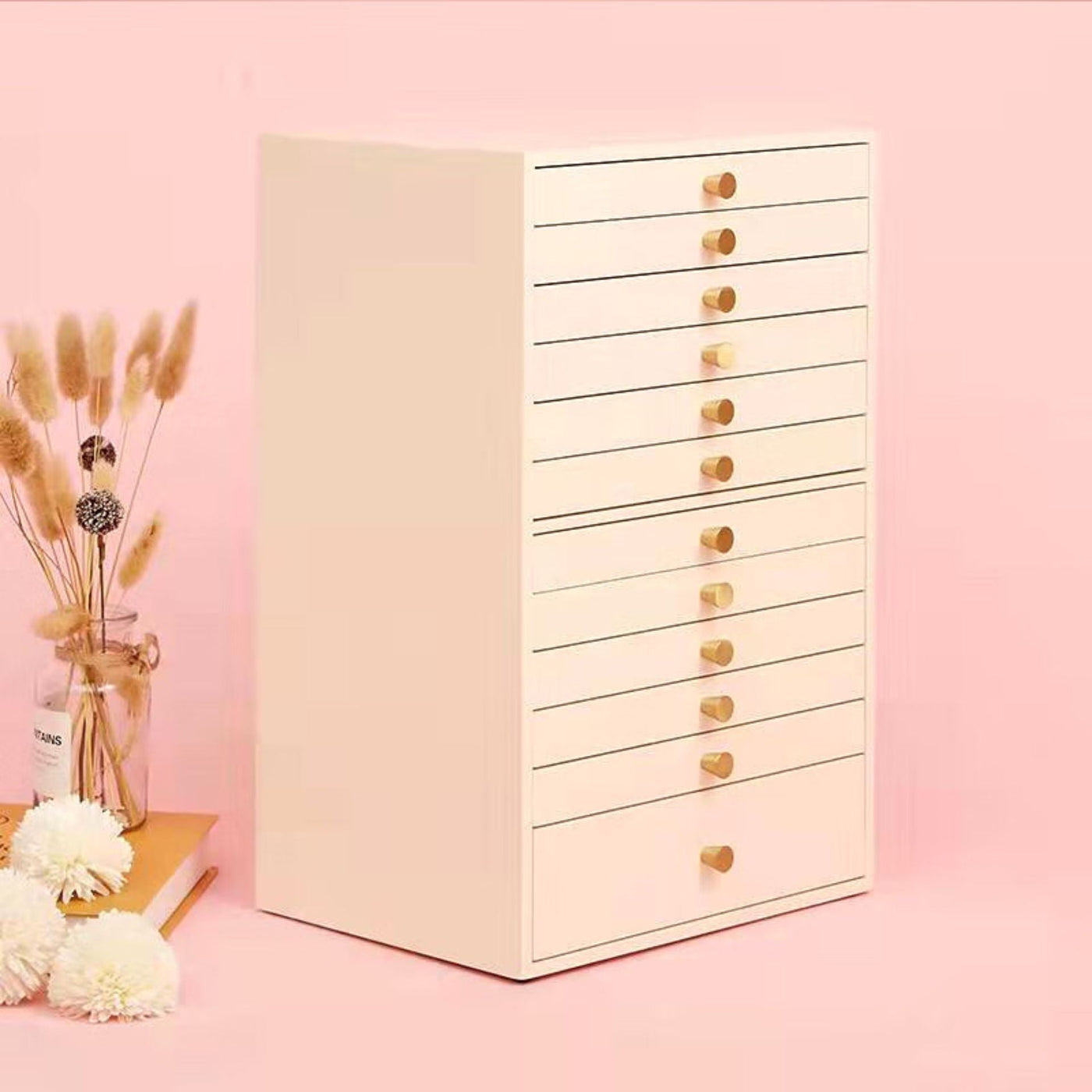 Commode à Bijoux Rose – 12 Tiroirs et Grand Volume - Cléophée Paris