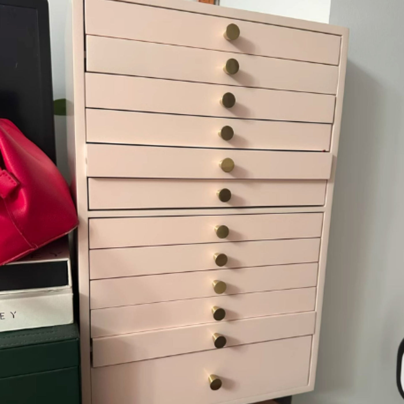 Commode à Bijoux Rose – 12 Tiroirs et Grand Volume - Cléophée Paris