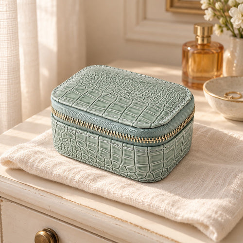 Coffret à bijoux de voyage compact en cuir PU