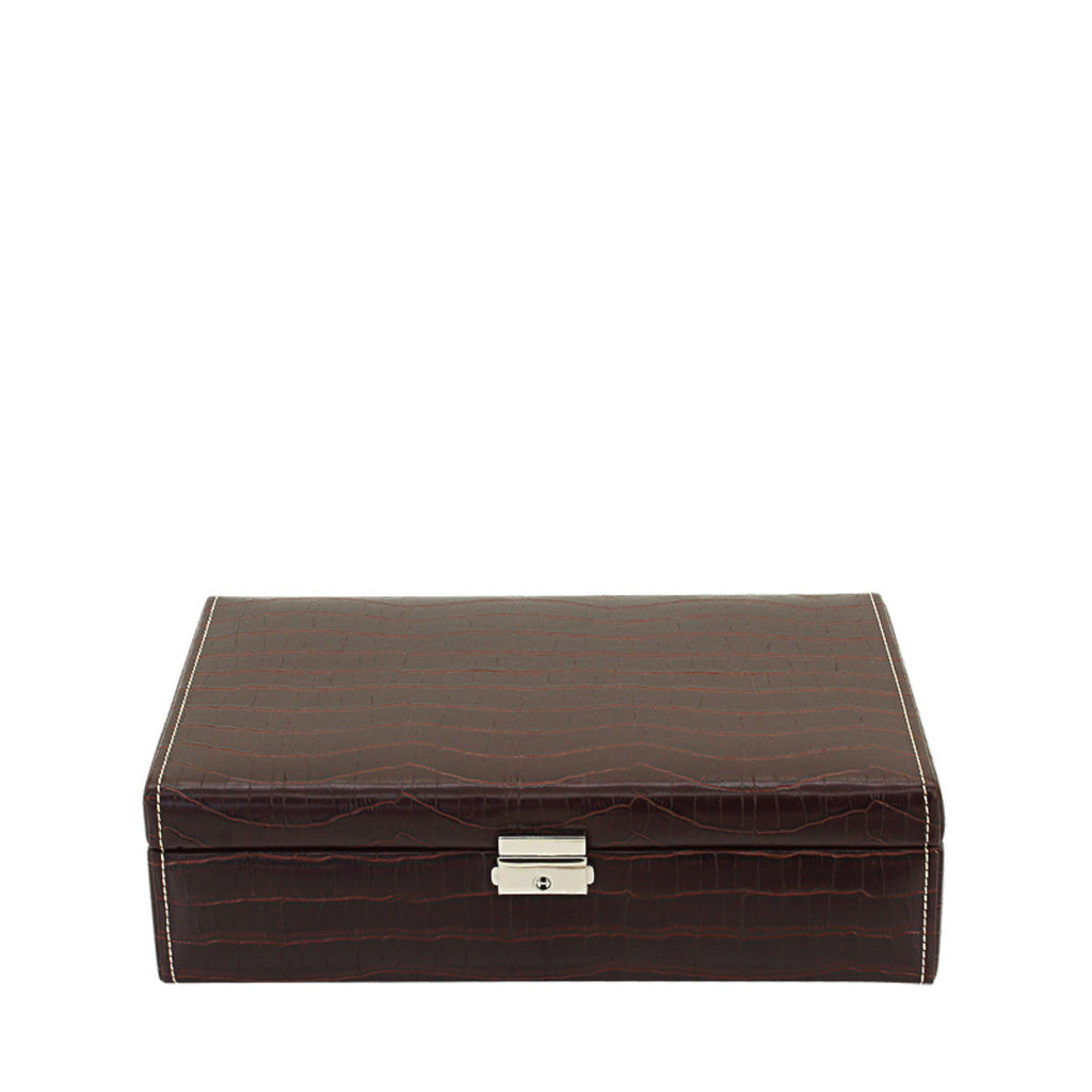 Boîte à montres marron vintage – 5, 6 ou 10 emplacements – vue 20 – Cléophée Paris