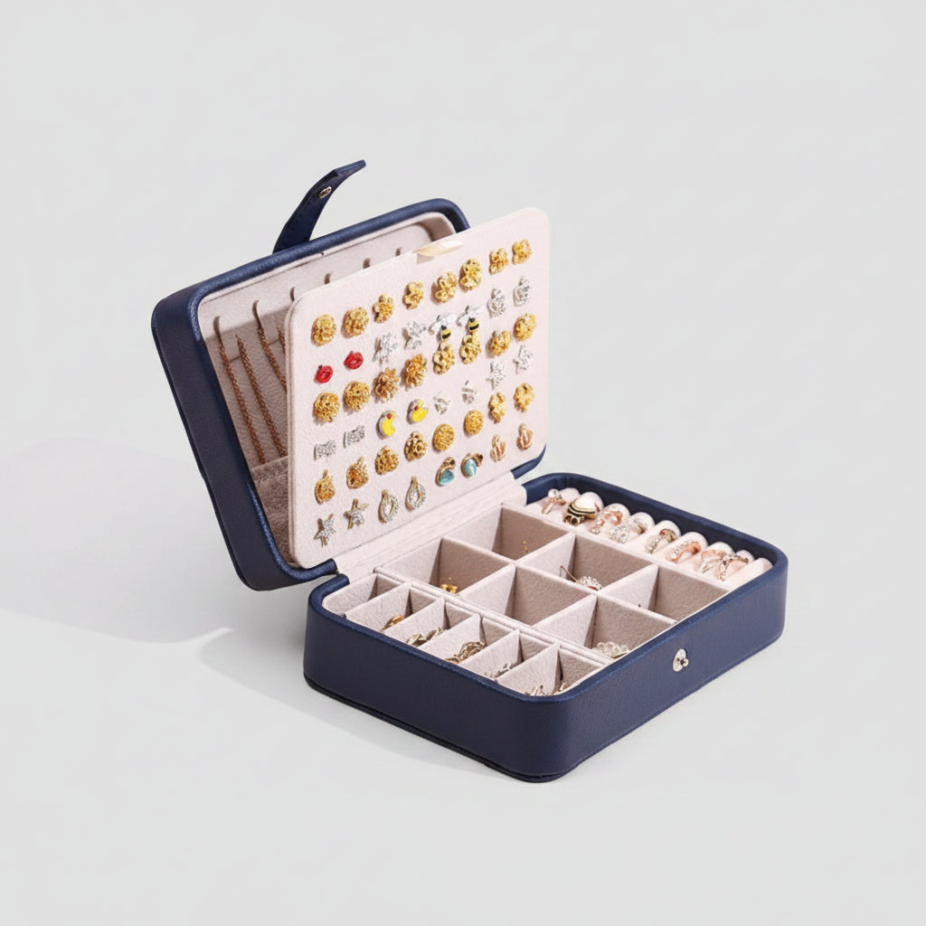 Étui de voyage boutons – Boîte à bijoux rectangulaire - Cléophée Paris