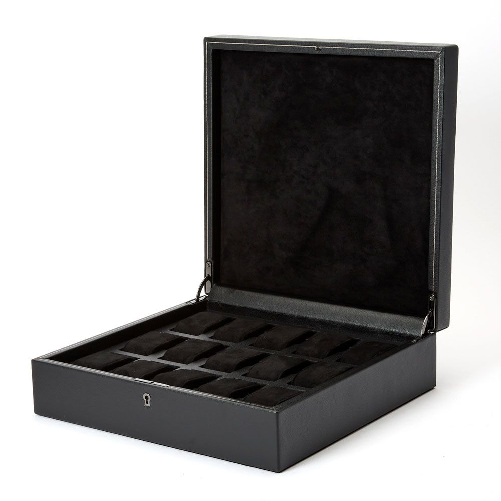 Coffret à montres noir intense – 8, 10 ou 15 emplacements | Wolf 1834 British Racing – vue 9 – Cléophée Paris