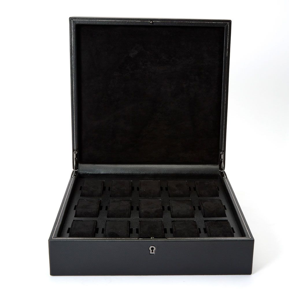 Coffret à montres noir intense – 8, 10 ou 15 emplacements | Wolf 1834 British Racing – vue 8 – Cléophée Paris