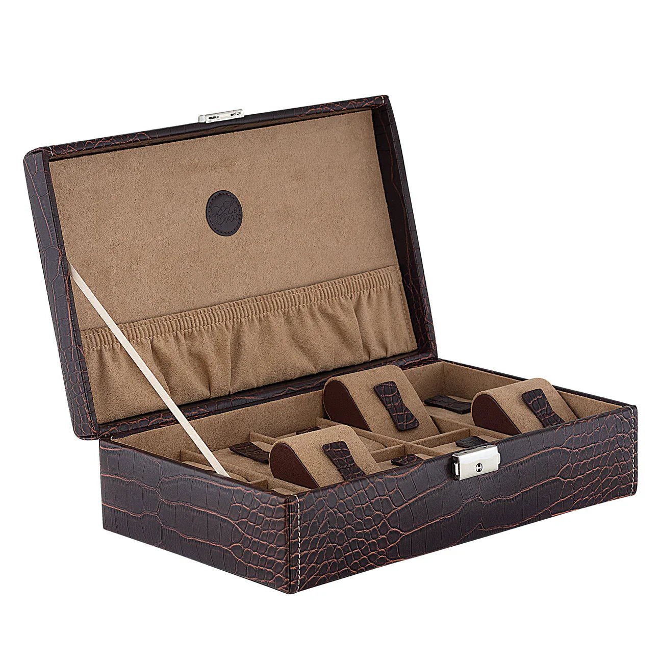 Boîte à montres marron vintage – 5, 6 ou 10 emplacements – vue 17 – Cléophée Paris
