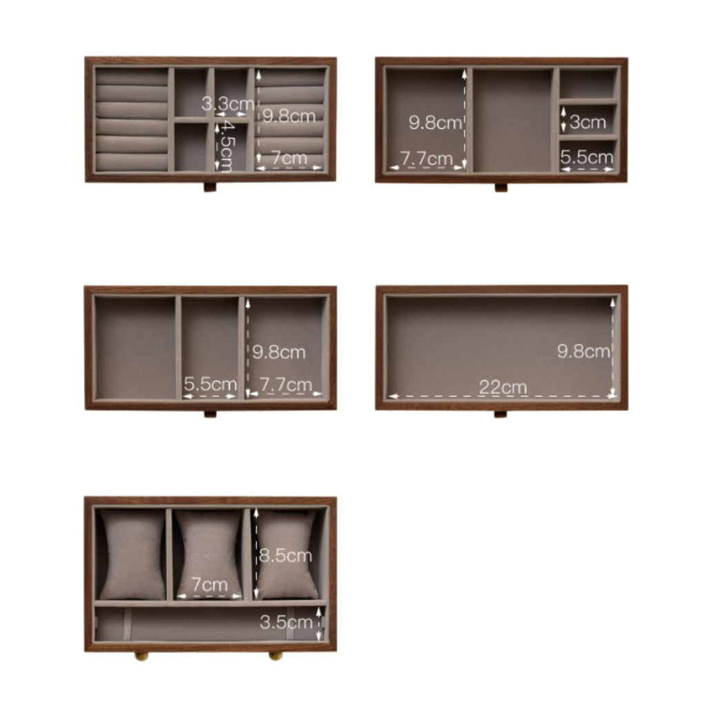 Grand Coffret à Bijoux en Noyer – 5 Tiroirs et Portes au Choix - Cléophée Paris