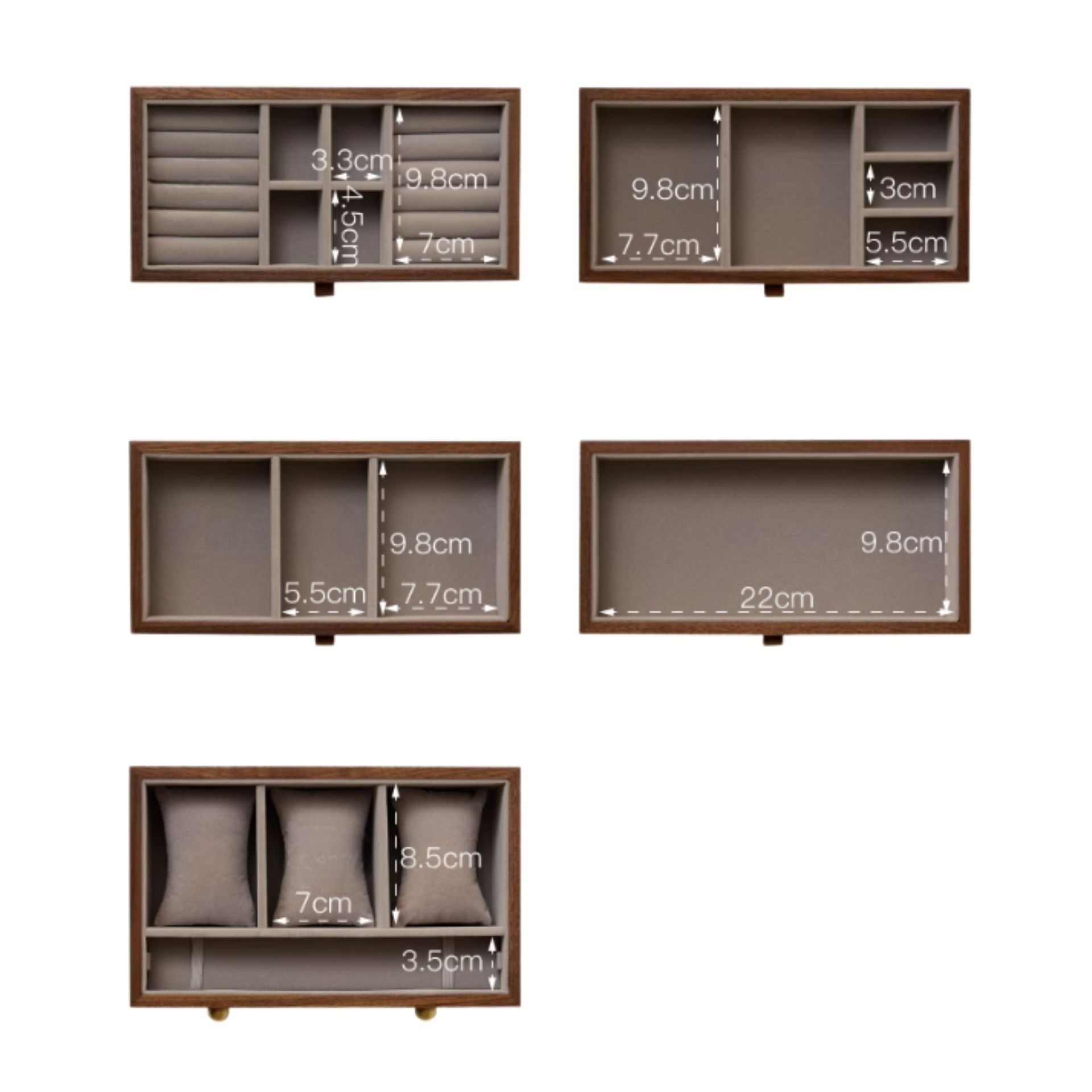 Grand Coffret à Bijoux en Noyer – 5 Tiroirs et Portes au Choix - Cléophée Paris