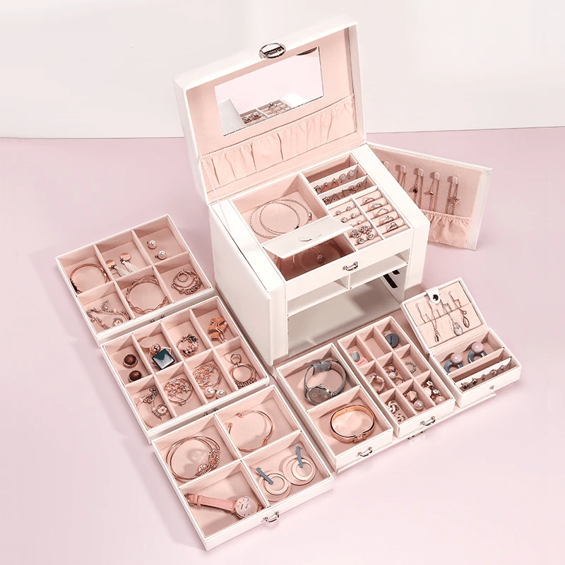 Grande boîte à bijoux avec miroir - Cléophée Paris