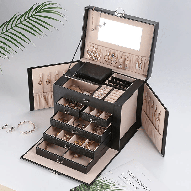 Grande boîte à bijoux avec miroir - Cléophée Paris