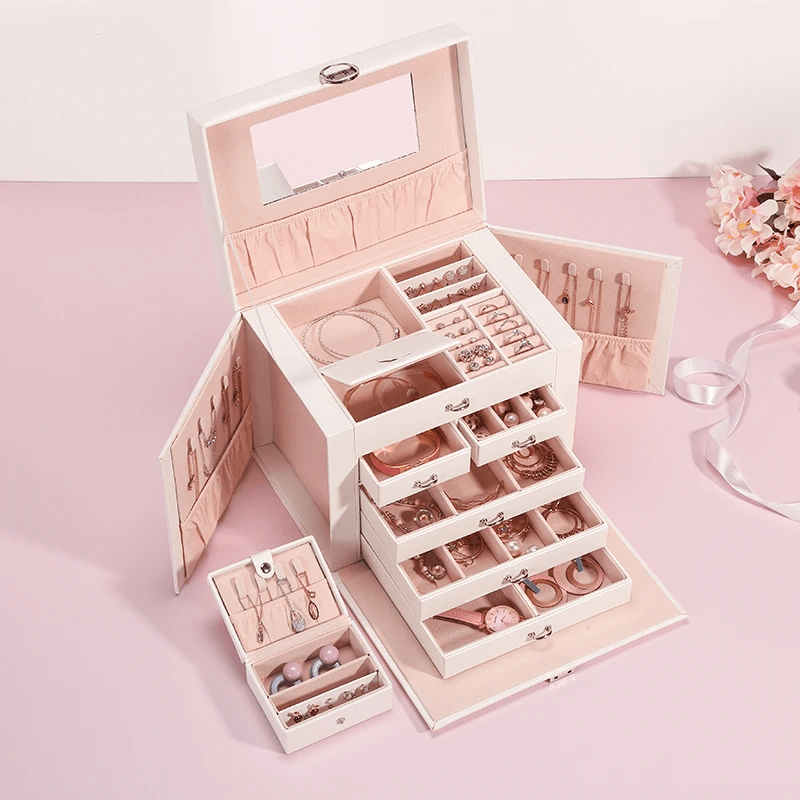 Grande boîte à bijoux avec miroir - Cléophée Paris