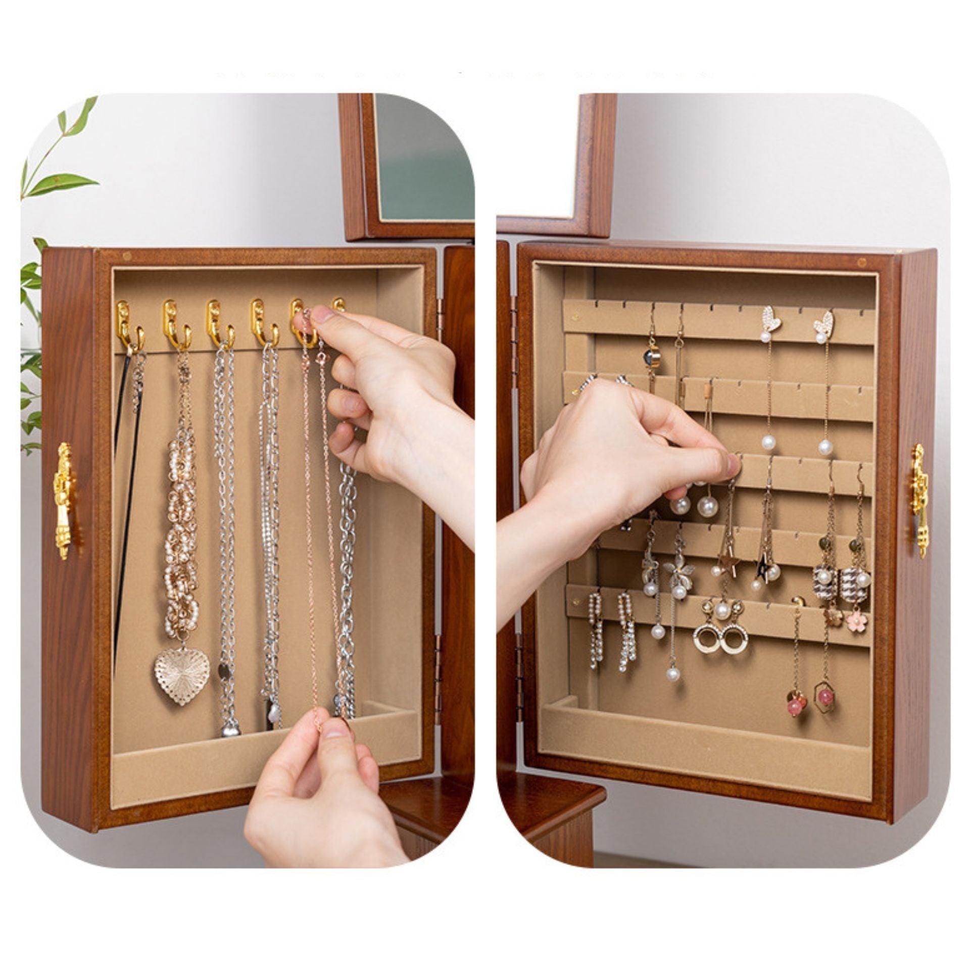 Grande Boîte à Bijoux en Bois – 9 Tiroirs & Portes Latérales - Cléophée Paris