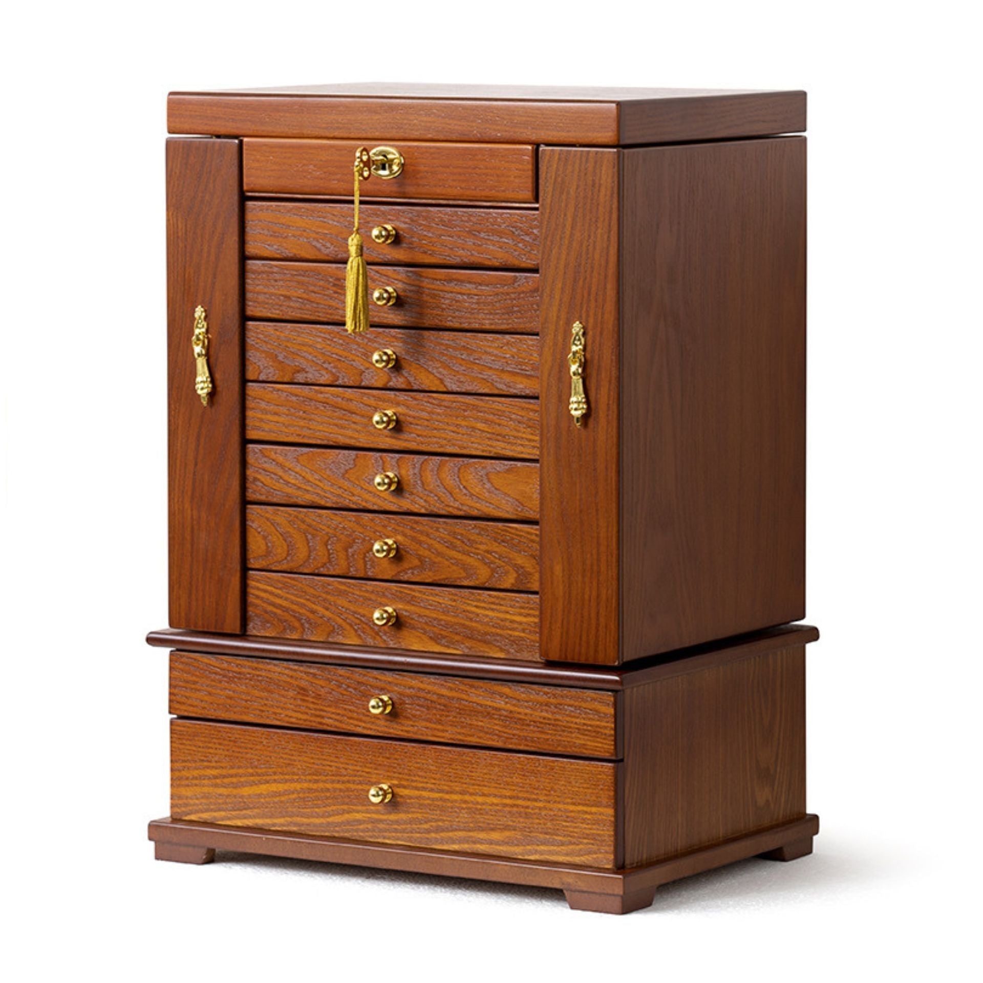 Grande Boîte à Bijoux en Bois – 9 Tiroirs & Portes Latérales - Cléophée Paris