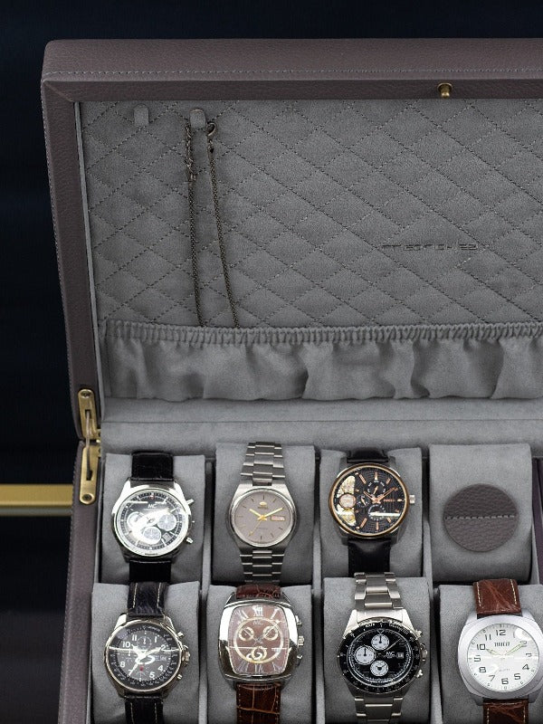 Boîte à montres en cuir pleine fleur – 20 emplacements – vue 3 – Cléophée Paris