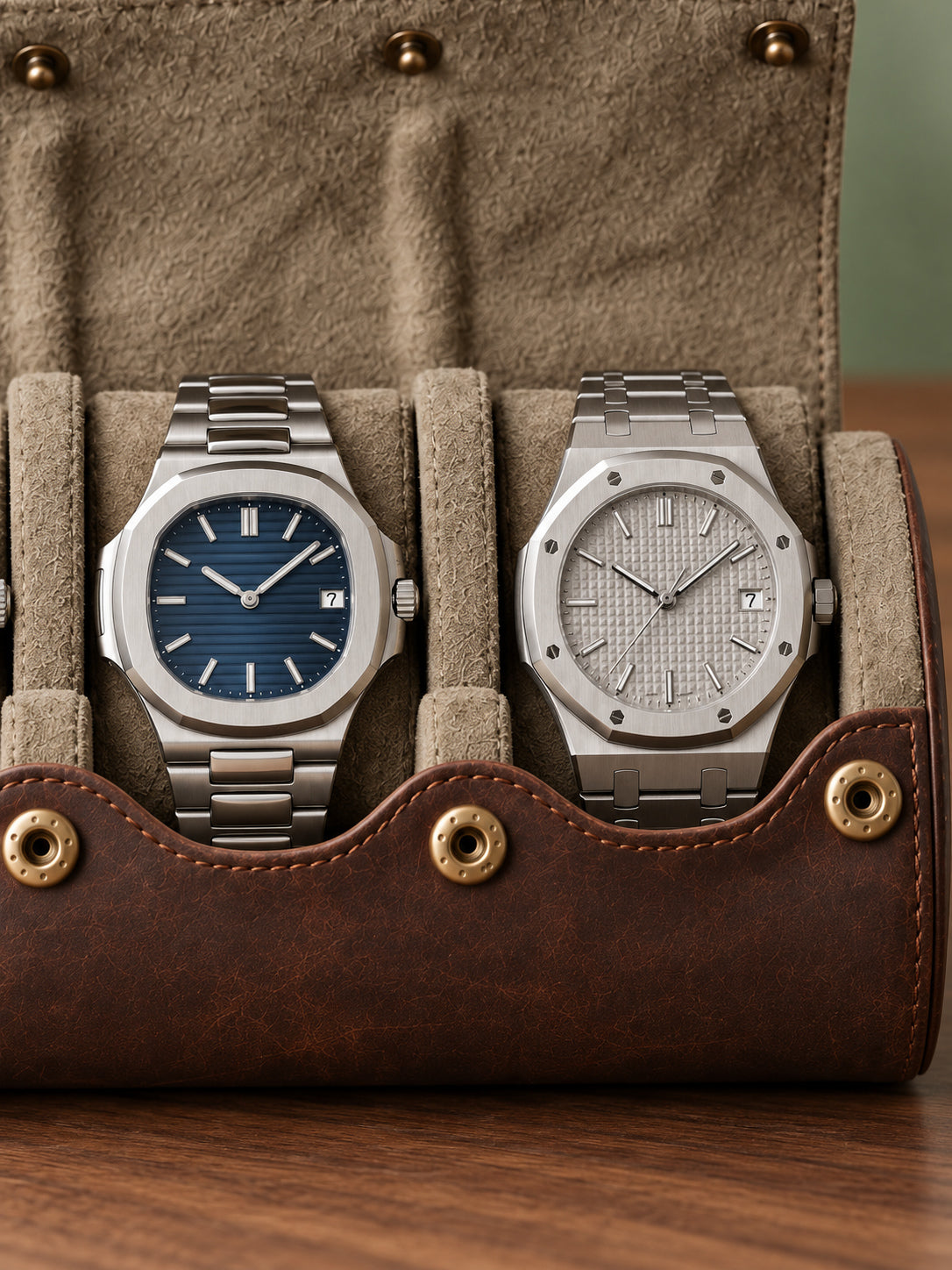 Étui de voyage 3 montres brun patiné Hadley — vue 4