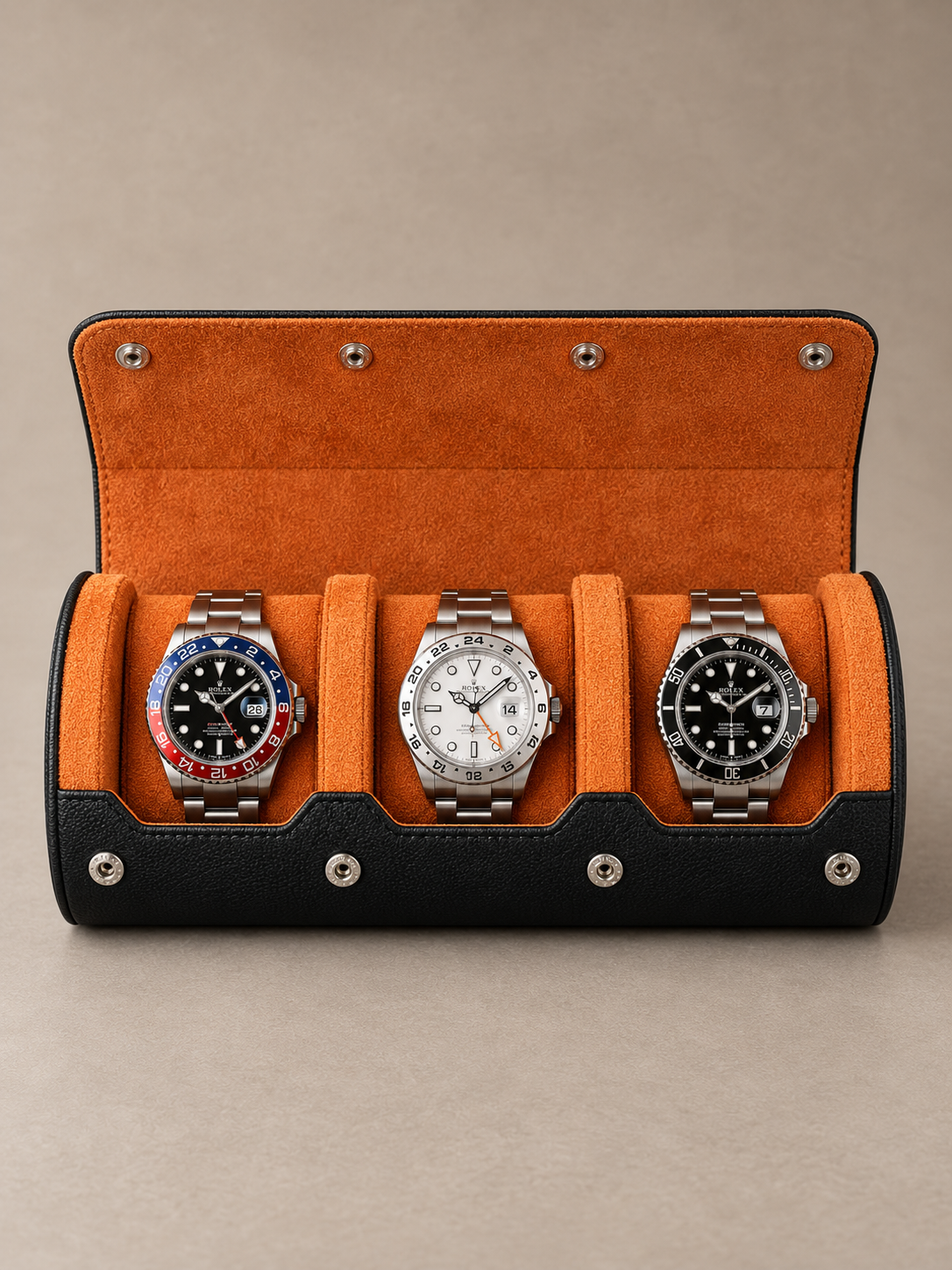 Étui de voyage 3 montres noir Holborn — vue 1