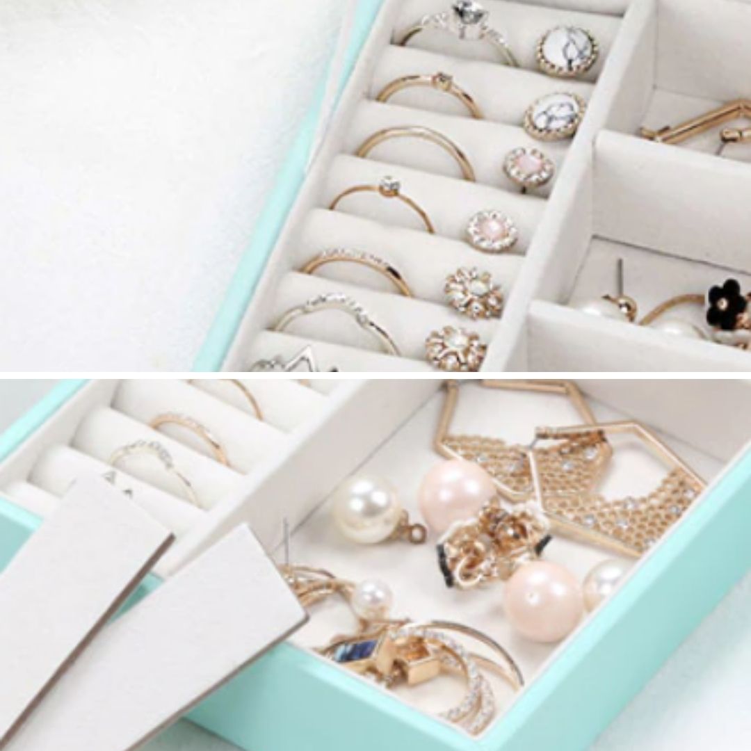 Mini boîte à bijoux de voyage – Carrée bouton - Cléophée Paris