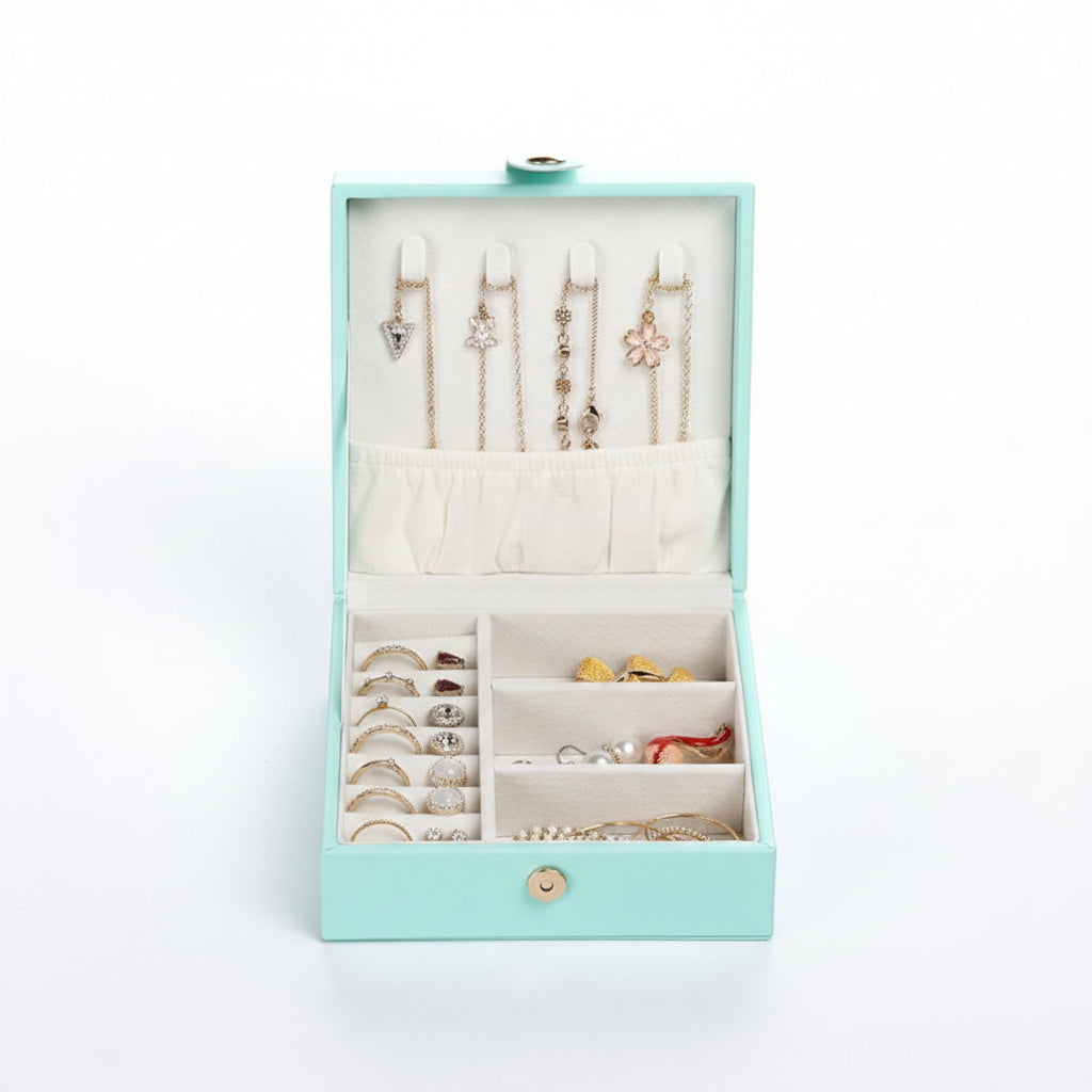 Mini boîte à bijoux de voyage – Carrée bouton - Cléophée Paris