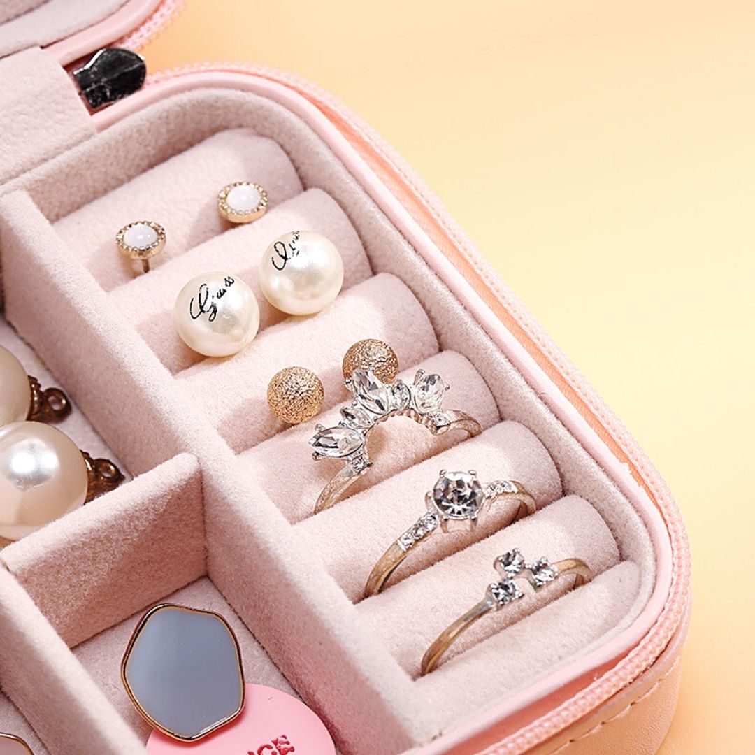 Mini coffret zippé – Boîte à bijoux ronde - Cléophée Paris