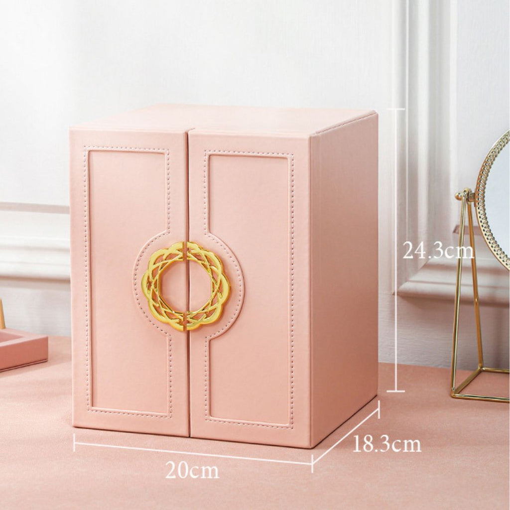Organisateur de Bijoux Style Cabinet en Cuir PU – 5 Tiroirs et Crochets - Cléophée Paris