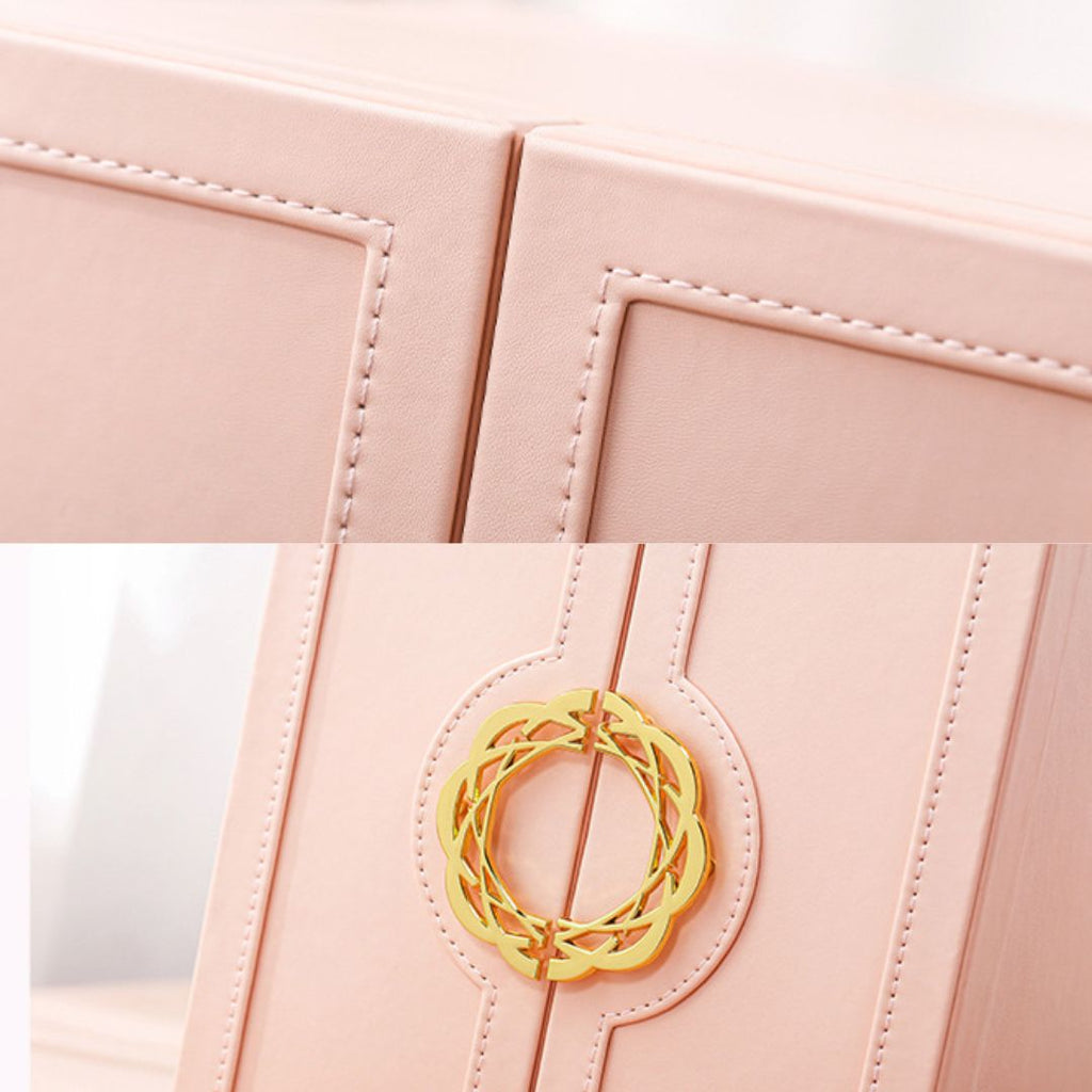 Organisateur de Bijoux Style Cabinet en Cuir PU – 5 Tiroirs et Crochets - Cléophée Paris