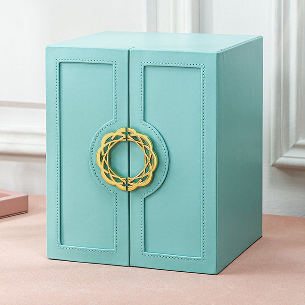 Organisateur de Bijoux Style Cabinet en Cuir PU – 5 Tiroirs et Crochets - Cléophée Paris