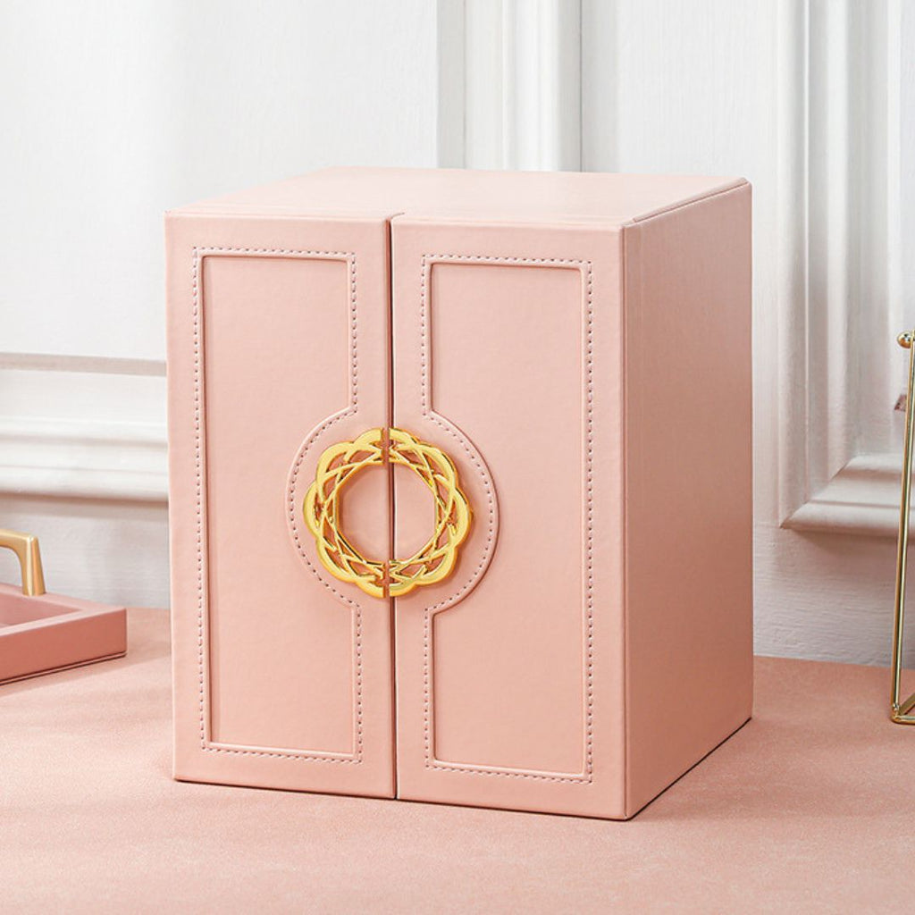 Organisateur de Bijoux Style Cabinet en Cuir PU – 5 Tiroirs et Crochets - Cléophée Paris