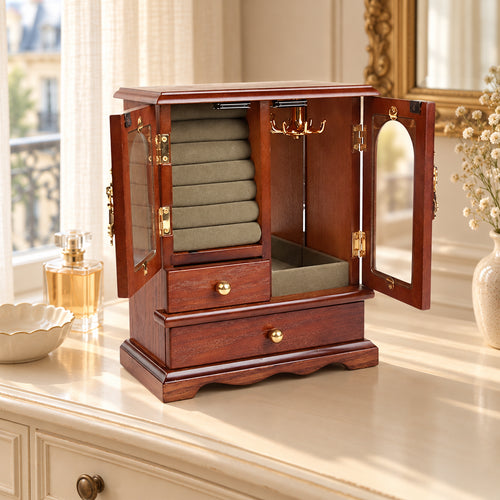 Petit cabinet à bijoux en bois
