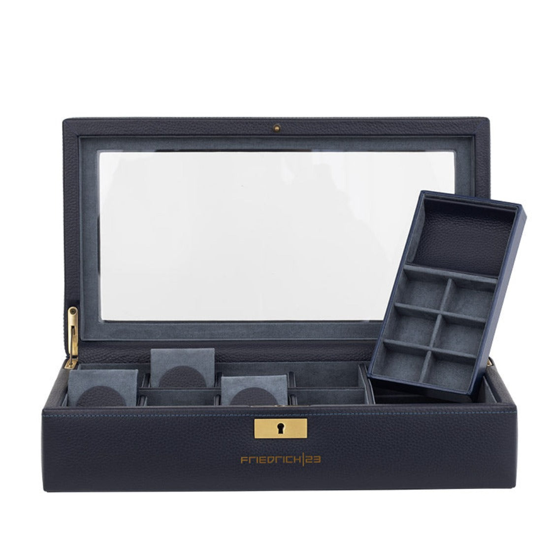 Boîte à montres en cuir pleine fleur – 8 emplacements – vue 3 – Cléophée Paris